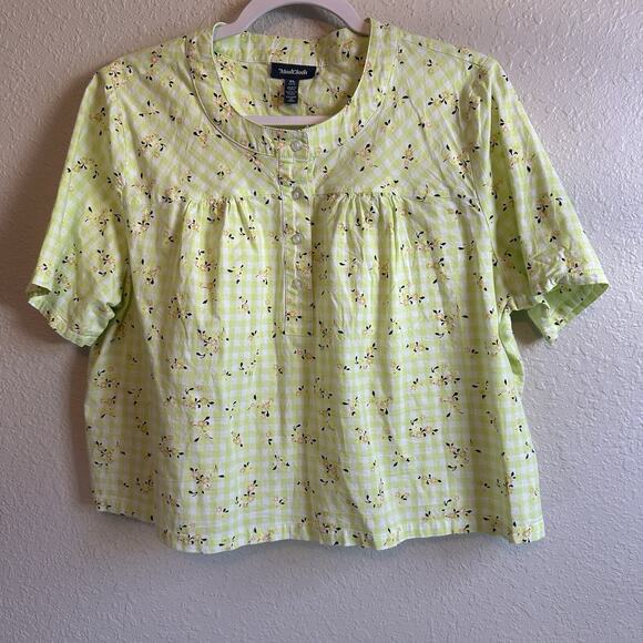 ModCloth Shirt Spring Fun in Gingham Blouse Size XL Twee Cottage Fairy Casual - Picture 4 of 10
